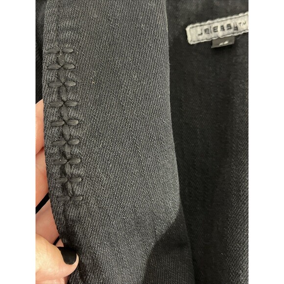 Vtg Blazer Jean Jacket Womens XS Black Denim Double Button Faux Pockets Y2K 90s‎ - Picture 15 of 15